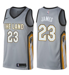 Men's Nike Cleveland Cavaliers #23 LeBron James Swingman Gray NBA Jersey - City Edition