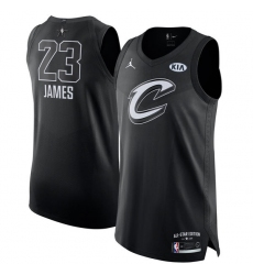 Men's Nike Jordan Cleveland Cavaliers #23 LeBron James Authentic Black 2018 All-Star Game NBA Jersey