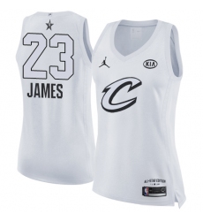 Women's Nike Jordan Cleveland Cavaliers #23 LeBron James Swingman White 2018 All-Star Game NBA Jersey