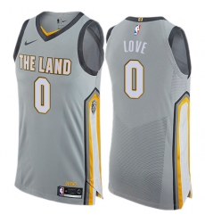 Men's Nike Cleveland Cavaliers #0 Kevin Love Authentic Gray NBA Jersey - City Edition