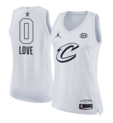 Women's Nike Jordan Cleveland Cavaliers #0 Kevin Love Swingman White 2018 All-Star Game NBA Jersey