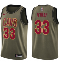 Youth Nike Cleveland Cavaliers #33 Shaquille O'Neal Swingman Green Salute to Service NBA Jersey