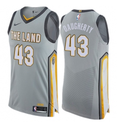 Men's Nike Cleveland Cavaliers #43 Brad Daugherty Authentic Gray NBA Jersey - City Edition