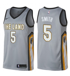 Men's Nike Cleveland Cavaliers #5 J.R. Smith Swingman Gray NBA Jersey - City Edition