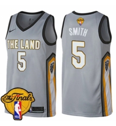 Women's Nike Cleveland Cavaliers #5 J.R. Smith Swingman Gray 2018 NBA Finals Bound NBA Jersey - City Edition