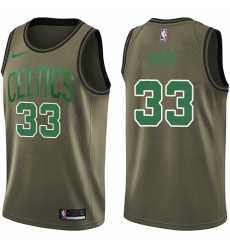 Youth Nike Boston Celtics #33 Larry Bird Swingman Green Salute to Service NBA Jersey