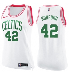 Women's Nike Boston Celtics #42 Al Horford Swingman White/Pink Fashion NBA Jersey