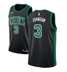 Men's Adidas Boston Celtics #3 Dennis Johnson Authentic Black NBA Jersey - Statement Edition