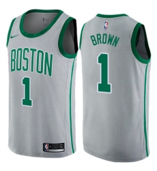 Men's Nike Boston Celtics #1 Walter Brown Swingman Gray NBA Jersey - City Edition