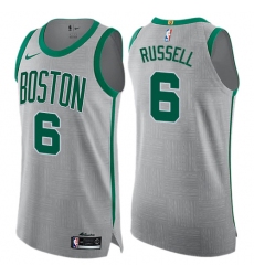 Men's Nike Boston Celtics #6 Bill Russell Authentic Gray NBA Jersey - City Edition