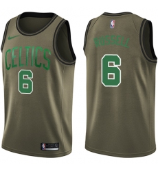 Men's Nike Boston Celtics #6 Bill Russell Swingman Green Salute to Service NBA Jersey