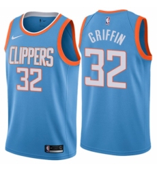 Men's Nike Los Angeles Clippers #32 Blake Griffin Swingman Blue NBA Jersey - City Edition