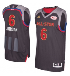 Men's Adidas Los Angeles Clippers #6 DeAndre Jordan Authentic Charcoal 2017 All Star NBA Jersey