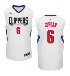 Men's Adidas Los Angeles Clippers #6 DeAndre Jordan Authentic White Home NBA Jersey