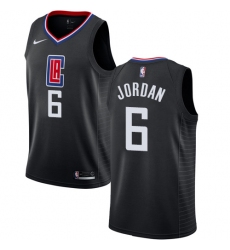 Men's Nike Los Angeles Clippers #6 DeAndre Jordan Authentic Black Alternate NBA Jersey Statement Edition