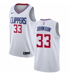 Women's Nike Los Angeles Clippers #33 Wesley Johnson Authentic White NBA Jersey - Association Edition