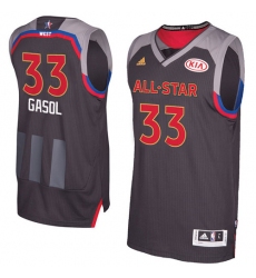 Men's Adidas Memphis Grizzlies #33 Marc Gasol Authentic Charcoal 2017 All Star NBA Jersey