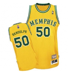 Men's Adidas Memphis Grizzlies #50 Zach Randolph Authentic Gold ABA Hardwood Classic NBA Jersey