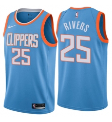 Men's Nike Los Angeles Clippers #25 Austin Rivers Authentic Blue NBA Jersey - City Edition