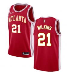 Men's Nike Atlanta Hawks #21 Dominique Wilkins Swingman Red NBA Jersey Statement Edition