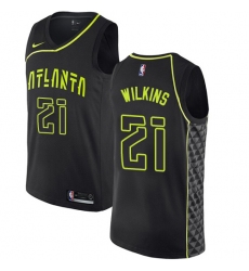 Women's Nike Atlanta Hawks #21 Dominique Wilkins Swingman Black NBA Jersey - City Edition