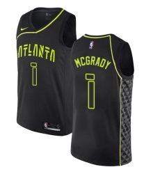 Men's Nike Atlanta Hawks #1 Tracy Mcgrady Authentic Black NBA Jersey - City Edition