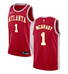 Men's Nike Atlanta Hawks #1 Tracy Mcgrady Authentic Red NBA Jersey Statement Edition