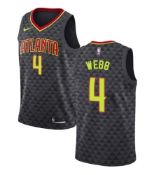 Men's Nike Atlanta Hawks #4 Spud Webb Authentic Black Road NBA Jersey - Icon Edition