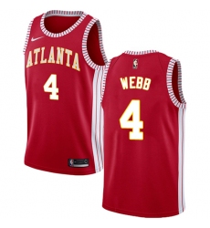 Men's Nike Atlanta Hawks #4 Spud Webb Authentic Red NBA Jersey Statement Edition