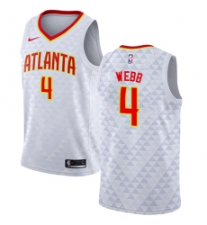 Men's Nike Atlanta Hawks #4 Spud Webb Authentic White NBA Jersey - Association Edition