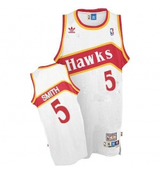 Men's Adidas Atlanta Hawks #5 Josh Smith Swingman White Throwback NBA Jersey