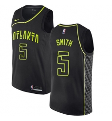 Men's Nike Atlanta Hawks #5 Josh Smith Authentic Black NBA Jersey - City Edition