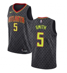 Men's Nike Atlanta Hawks #5 Josh Smith Authentic Black Road NBA Jersey - Icon Edition