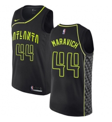 Men's Nike Atlanta Hawks #44 Pete Maravich Authentic Black NBA Jersey - City Edition