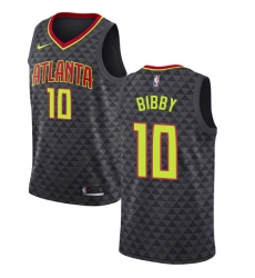 Men's Nike Atlanta Hawks #10 Mike Bibby Authentic Black Road NBA Jersey - Icon Edition