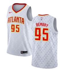 Men's Nike Atlanta Hawks #95 DeAndre' Bembry Swingman White NBA Jersey - Association Edition