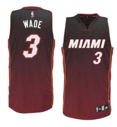 Men's Adidas Miami Heat #3 Dwyane Wade Authentic Black Resonate Fashion NBA Jersey