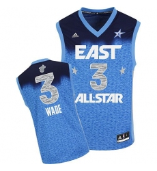 Men's Adidas Miami Heat #3 Dwyane Wade Authentic Blue 2012 All Star NBA Jersey