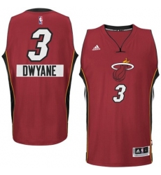 Men's Adidas Miami Heat #3 Dwyane Wade Authentic Red 2014-15 Christmas Day NBA Jersey