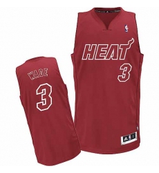 Men's Adidas Miami Heat #3 Dwyane Wade Authentic Red Big Color Fashion NBA Jersey