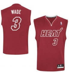 Men's Adidas Miami Heat #3 Dwyane Wade Authentic Red Pride NBA Jersey