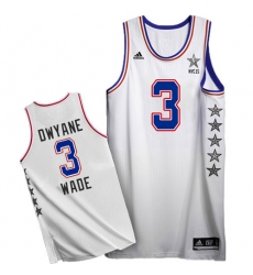 Men's Adidas Miami Heat #3 Dwyane Wade Authentic White 2015 All Star NBA Jersey