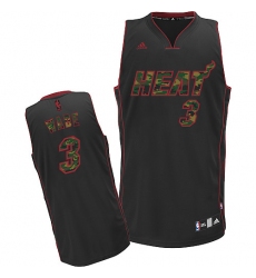 Men's Adidas Miami Heat #3 Dwyane Wade Swingman Black Camo Fashion NBA Jersey