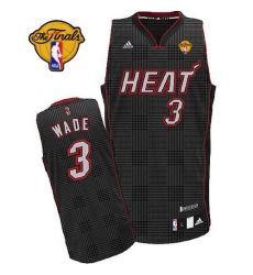 Men's Adidas Miami Heat #3 Dwyane Wade Swingman Black Rhythm Fashion Finals Patch NBA Jersey