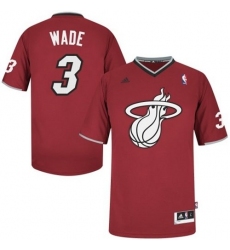 Men's Adidas Miami Heat #3 Dwyane Wade Swingman Red 2013 Christmas Day NBA Jersey