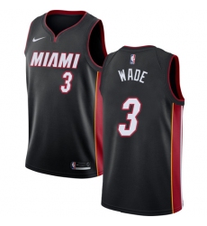 Men's Nike Miami Heat #3 Dwyane Wade Swingman Black Road NBA Jersey - Icon Edition