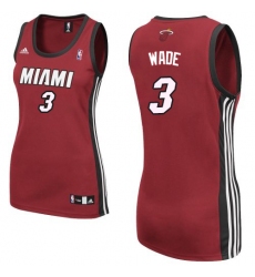 Women's Adidas Miami Heat #3 Dwyane Wade Swingman Red Alternate NBA Jersey