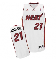 Men's Adidas Miami Heat #21 Hassan Whiteside Swingman White Home NBA Jersey