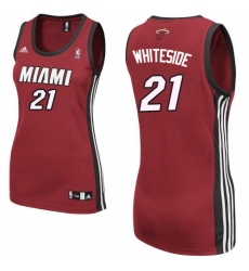 Women's Adidas Miami Heat #21 Hassan Whiteside Authentic Red Alternate NBA Jersey