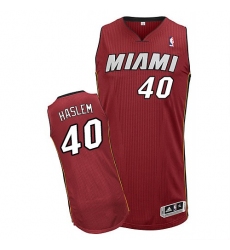 Men's Adidas Miami Heat #40 Udonis Haslem Authentic Red Alternate NBA Jersey